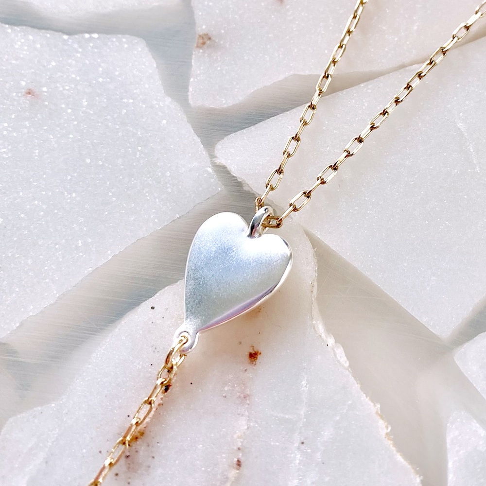 Lucky Brand Two-tone Heart Lariat Necklace